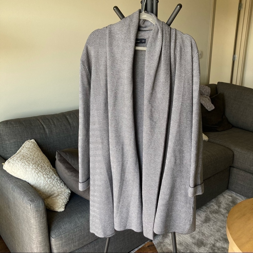 Zara Knit Herringbone Cardigan Sweater